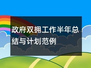 政府雙擁工作半年總結(jié)與計劃范例
