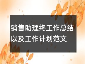 銷售助理終工作總結(jié)以及工作計(jì)劃范文