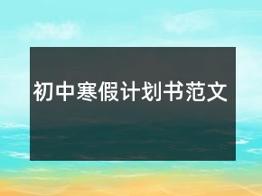 初中寒假計劃書范文