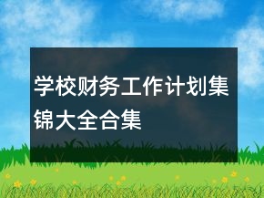 學(xué)校財(cái)務(wù)工作計(jì)劃集錦大全合集