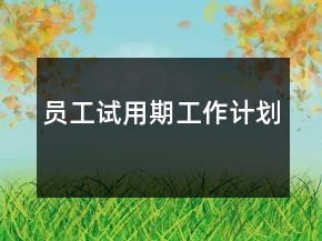 員工試用期工作計(jì)劃