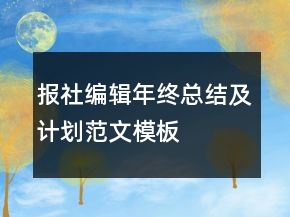 報(bào)社編輯年終總結(jié)及計(jì)劃范文模板