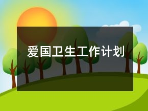 愛(ài)國(guó)衛(wèi)生工作計(jì)劃
