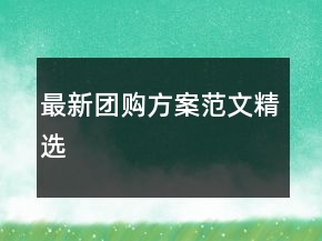 最新團(tuán)購方案范文精選