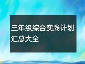 三年級綜合實踐計劃匯總大全