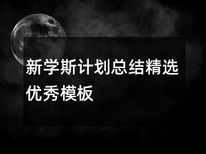 新學斯計劃總結精選優(yōu)秀模板