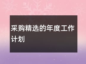 采購精選的年度工作計(jì)劃