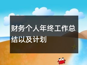財務個人年終工作總結以及計劃