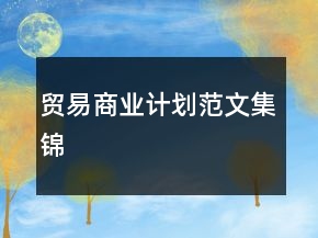 貿(mào)易商業(yè)計劃范文集錦