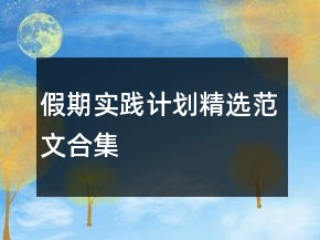 假期實(shí)踐計(jì)劃精選范文合集
