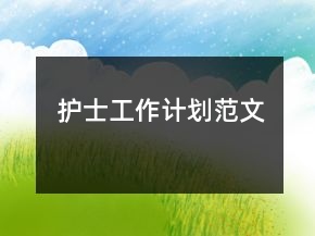 護(hù)士工作計(jì)劃范文