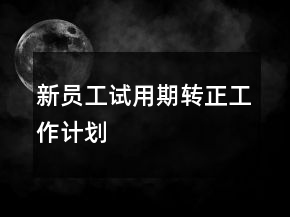 新員工試用期轉(zhuǎn)正工作計(jì)劃
