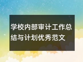 學(xué)校內(nèi)部審計(jì)工作總結(jié)與計(jì)劃優(yōu)秀范文