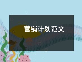 營(yíng)銷計(jì)劃范文