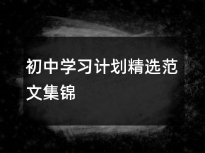 初中學(xué)習(xí)計劃精選范文集錦