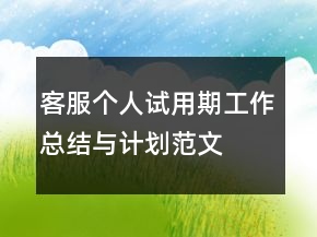 客服個人試用期工作總結(jié)與計劃范文
