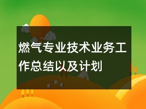 燃?xì)鈱I(yè)技術(shù)業(yè)務(wù)工作總結(jié)以及計(jì)劃