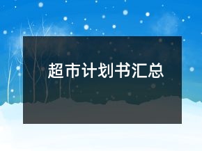 超市計(jì)劃書(shū)匯總
