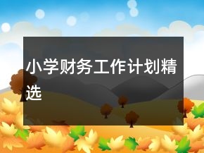 小學財務工作計劃精選