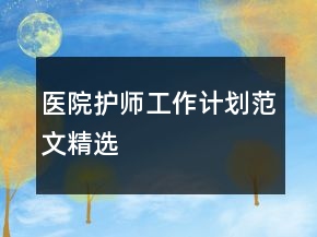 醫(yī)院護(hù)師工作計(jì)劃范文精選