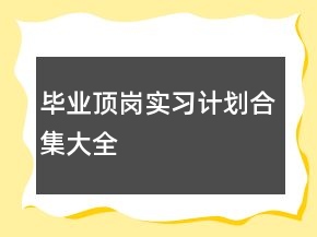 畢業(yè)頂崗實習計劃合集大全