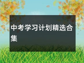 中考學(xué)習(xí)計(jì)劃精選合集