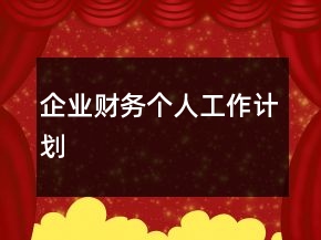 企業(yè)財務(wù)個人工作計劃
