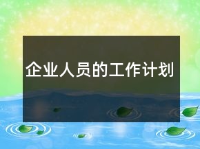 企業(yè)人員的工作計劃
