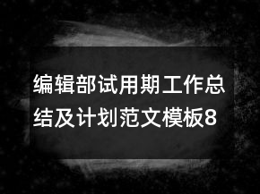編輯部試用期工作總結(jié)及計(jì)劃范文模板800字
