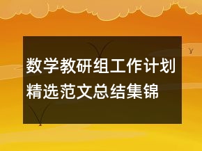 數(shù)學(xué)教研組工作計(jì)劃精選范文總結(jié)集錦