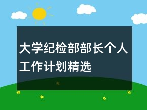 大學紀檢部部長個人工作計劃精選