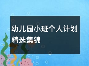 幼兒園小班個人計劃精選集錦
