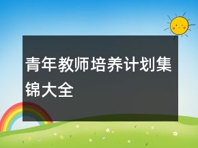 青年教師培養(yǎng)計(jì)劃集錦大全