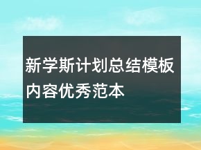 新學斯計劃總結(jié)模板內(nèi)容優(yōu)秀范本