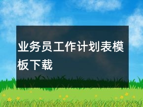 業(yè)務(wù)員工作計劃表模板下載