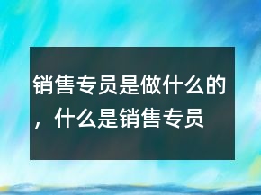 銷售專員是做什么的，什么是銷售專員