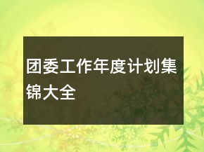 團(tuán)委工作年度計(jì)劃集錦大全