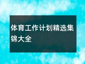 體育工作計劃精選集錦大全