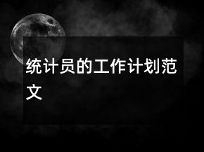 統(tǒng)計員的工作計劃范文