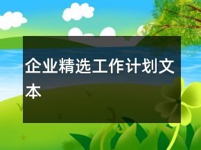 企業(yè)精選工作計(jì)劃文本