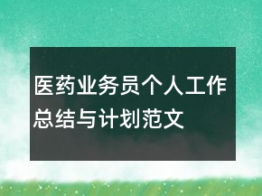 醫(yī)藥業(yè)務(wù)員個人工作總結(jié)與計劃范文