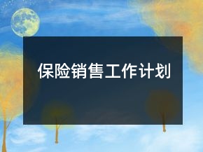 保險銷售工作計劃