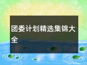 團委計劃精選集錦大全