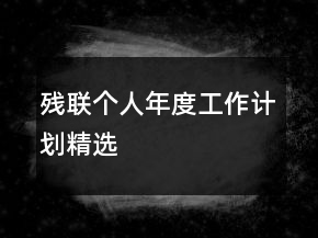 殘聯(lián)個(gè)人年度工作計(jì)劃精選