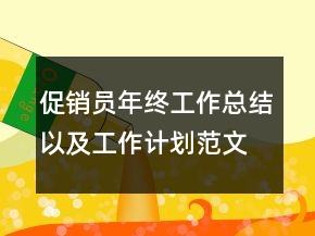 促銷員年終工作總結(jié)以及工作計(jì)劃范文