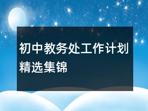 初中教務(wù)處工作計(jì)劃精選集錦