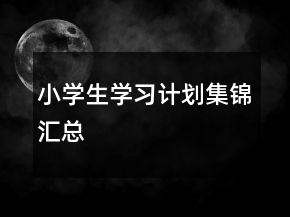 小學(xué)生學(xué)習(xí)計劃集錦匯總