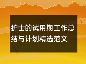 護士的試用期工作總結(jié)與計劃精選范文