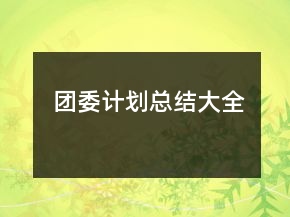團(tuán)委計劃總結(jié)大全