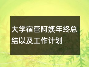 大學(xué)宿管阿姨年終總結(jié)以及工作計劃